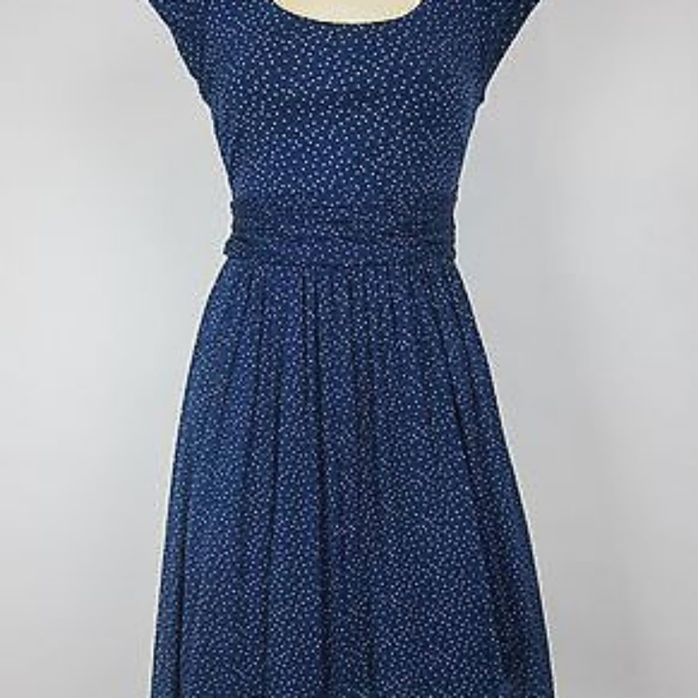 Anthropologie Blue Polka Dot Dress